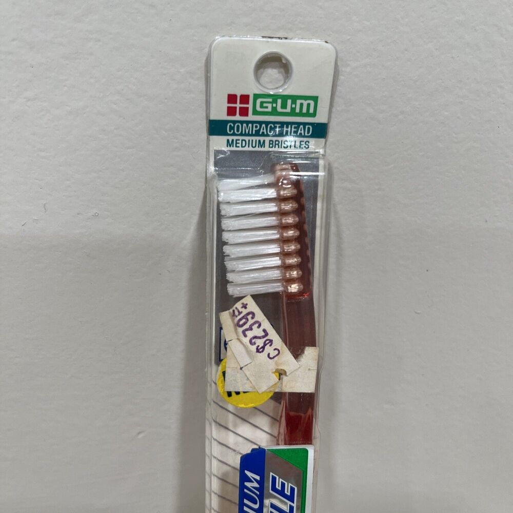 VTG NOS Gum Butler MEDIUM Angle Compact Size Head Toothbrush 433 NEW Pink